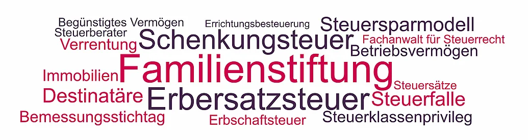 Begriffe und Themen rund um die Erbschaftsteuer, Schenkungsteuer und Erbersatzsteuer bei Familienstiftungen