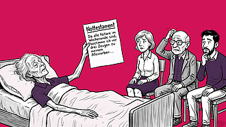 Nottestament vor drei Zeugen auf dem Sterbebett