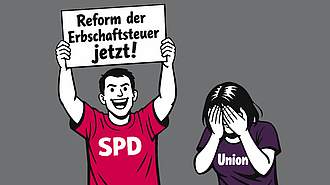 Die SPD fordert eine Reform der Erbschaftsteuer, wovon die Union nicht begeistert ist.