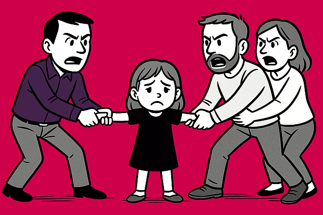 Der leibliche Vater kämpft gegen den den rechtlichen Vater und die Mutter des Kindes um die Vaterschaft