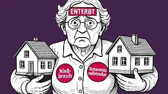 Württembergisches Testament mit Testamentsvollstreckung Eine enterbte Witwe hat ein Nießbrauchsvermächtnis für Immobilien bekommen und ist Testamentsvollstreckerin