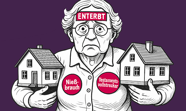 Eine enterbte Witwe hat ein Nießbrauchsvermächtnis für Immobilien bekommen und ist Testamentsvollstreckerin