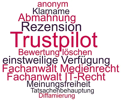 Themen und Begriffe rund um die Löschung von Bewertungen der Plattform Trustpilot durch einen Rechtsanwalt
