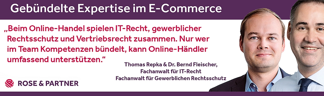 Online Handel erfordert Anwälte für IT, Vertrieb und gewerblichen Rechtsschutz Online Handel erfordert Anwälte für IT, Vertrieb und gewerblichen Rechtsschutz