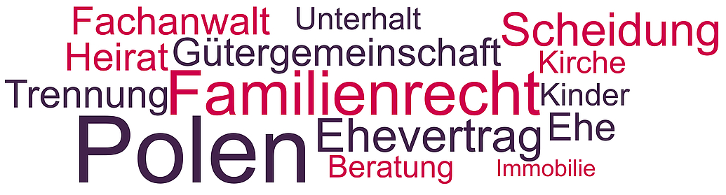 Die großen Themen im polnischen Familienrecht sind Eheschließung, Ehevertrag, Scheidung und Unterhalt. Einige Rechtsanwälte beraten grenzüberschreitend in Polen und Deutschland.