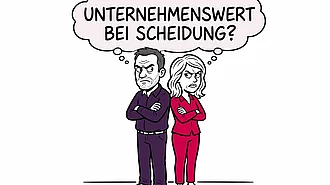 Ehepaare streitet über den Unternehmenswert bei Scheidung