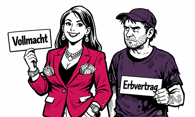 Wenn es einen Erbvertrag gibt und ein bevollmächtigtes Geschwisterkind erhält Schenkungen, kann es zum Erbstreit kommen.