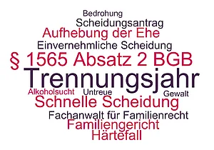 Wörter zum Thema Scheidung vor Ablauf des Trennungsjahres
