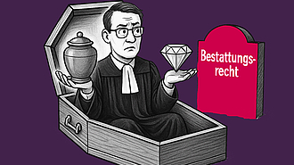 Ein Anwalt wählt bei der Bestattung zwischen Sarg, Urne und Diamant.