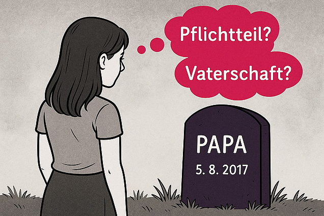 Ein Kind macht sich Gedanken zum Pflichtteil und zur Vaterschaft
