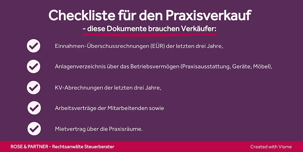Verkauf Arztpraxis Unterlagen Praxisverkauf Dokumente
