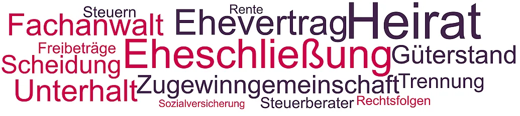 Bei der Heirat sollte man die Pflichten, Vorteile und Nachteile kennen, die die Ehe bringt. Hinsichtlich der rechtlichen und steuerlichen Folgen, kann ein Fachanwalt für Familienrecht oder ein Steuerberater beraten. 