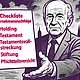 Ein Erblasser hält ein Dokument mit einer Checkliste für die Unternehmensnachfolge hoch. Dort stehen die Stichpunkte Testament, Testamentsvollstreckung, Holding, Stiftung und Pflichtteilsverzicht.