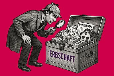 Ein Detektiv erforscht eine Erbschaft und nimmt dabei Geld, Wertpapier und Immobilien unter die Lupe
