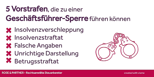 Geschäftsführer-Sperre Geschäftsführersperre durch Vorstrafen