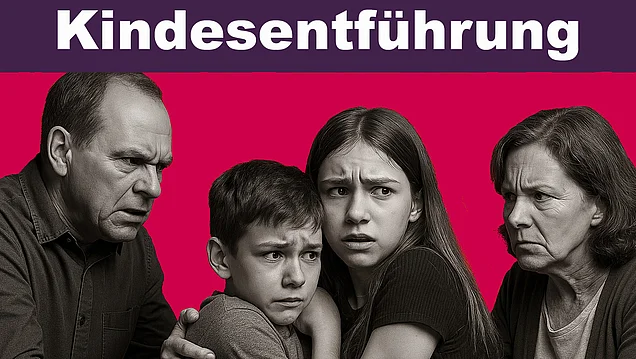 Vater und Mutter streiten um die Kinder 