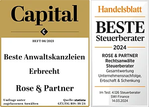 Auszeichnung Handelsblatt, Kanzlei Erbrecht und Steuerrecht