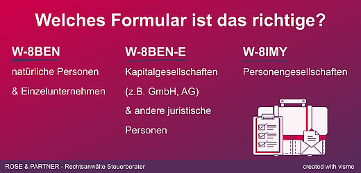 W-8 Formulare