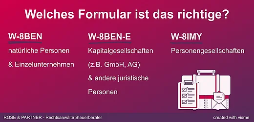 W-8 Formulare