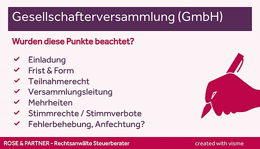 Voraussetzungen für Gesellschafterbeschlüsse