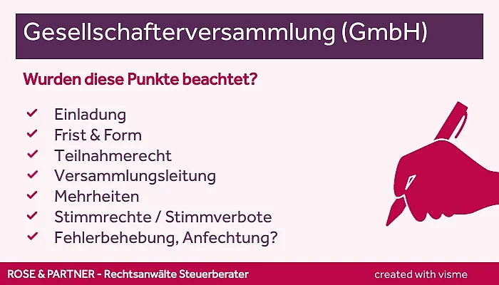 GmbH-Gesellschafterversammlung Gesellschafterversammlung in der GmbH