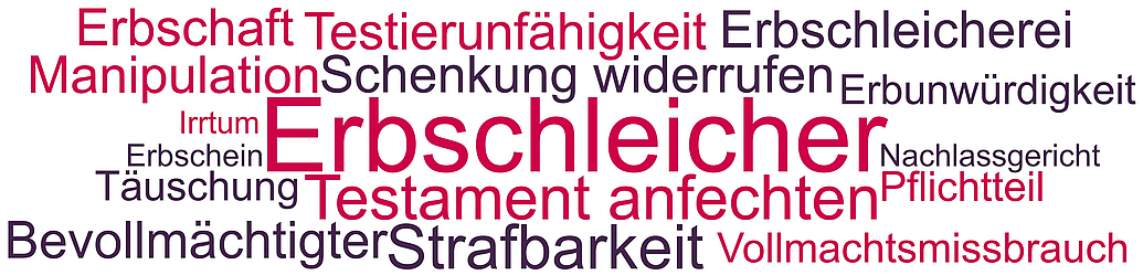 Erbschleicher, Erbschleicherei Begriffe rund um das Thema Erbschleicher und Erbschleicherei