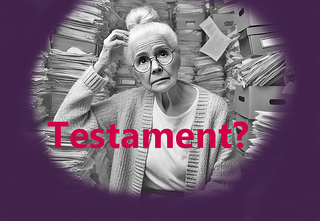 Eine Witwe sucht das verschwundene Testament