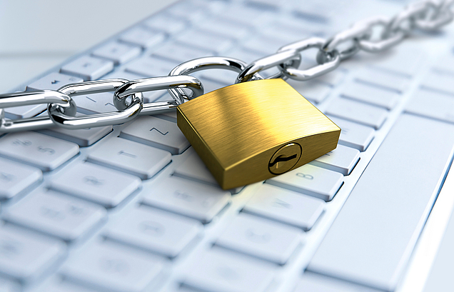 Schloss vor Tastatur, Sperrung von Internetseiten