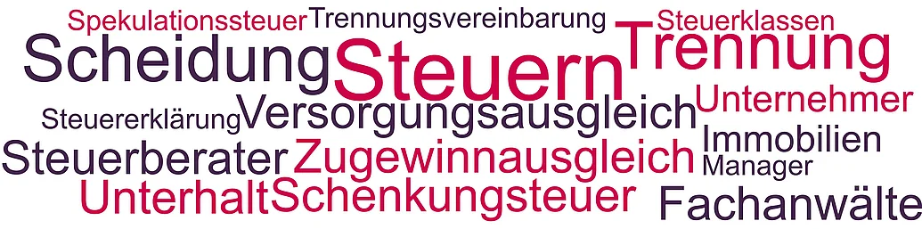 Steuern bei Trennung & Scheidung Begriffe und Themen rund um steuerliche Fragen bei der Trennung und Scheidung von Ehegatten