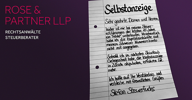 Steuerhinterziehung Selbstanzeige