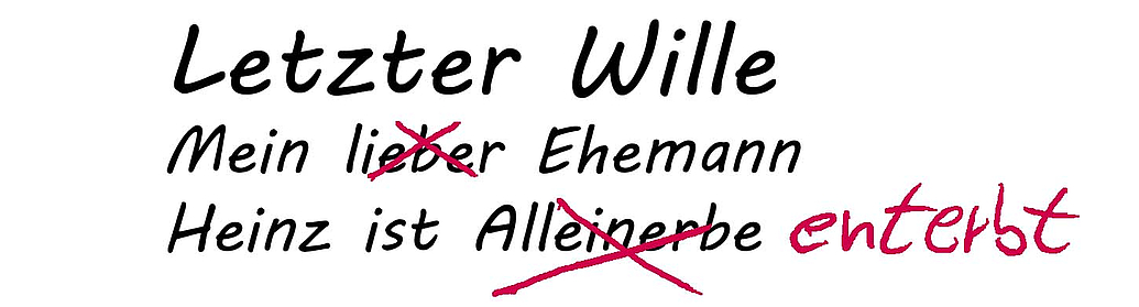 Auch Ehepartner können als nächste Angehörige mit einem Testament enterbt werden, haben aber im Erbfall Pflichtteilsansprüche.