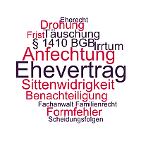 Begriffe rund um die Anfechtung eines Ehevertrags und seiner Sittenwidrigkeit
