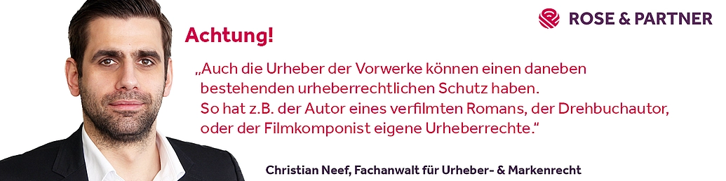 Viele Urheber können an einem Film Urheberrechte nebeneinander haben, sagt Anwalt