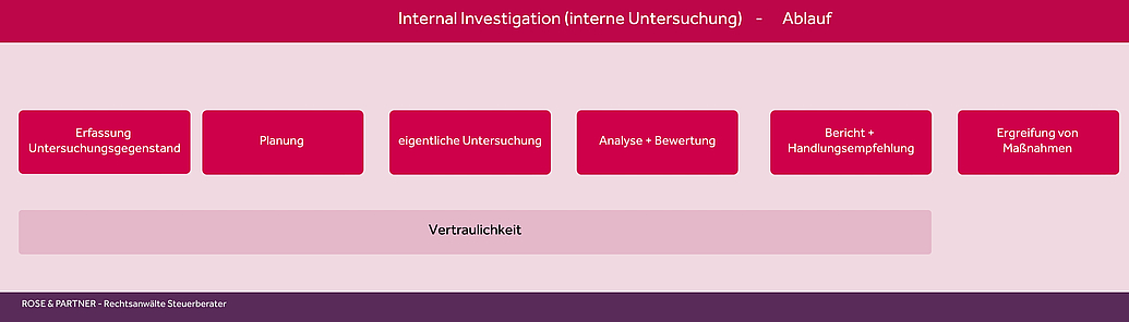 Darstellung des Ablaufs einer Internal Investigation (interne Untersuchung in einem Unternahmen AG GmbH)
