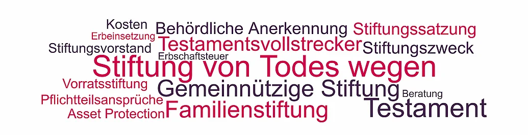 Stiftung von Todes wegen durch Testament Themen und Begriffe rund um die Stiftung von Todes wegen, die per Testament errichtet wird.