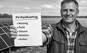 Ein Grundeigentümer mit einem Pachtvertrag für einen Solarpark